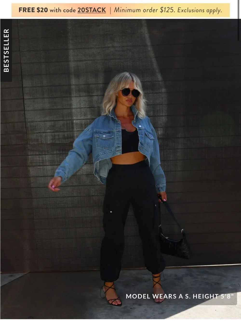 Vici Light Blue Cropped Denim Jean Jacket